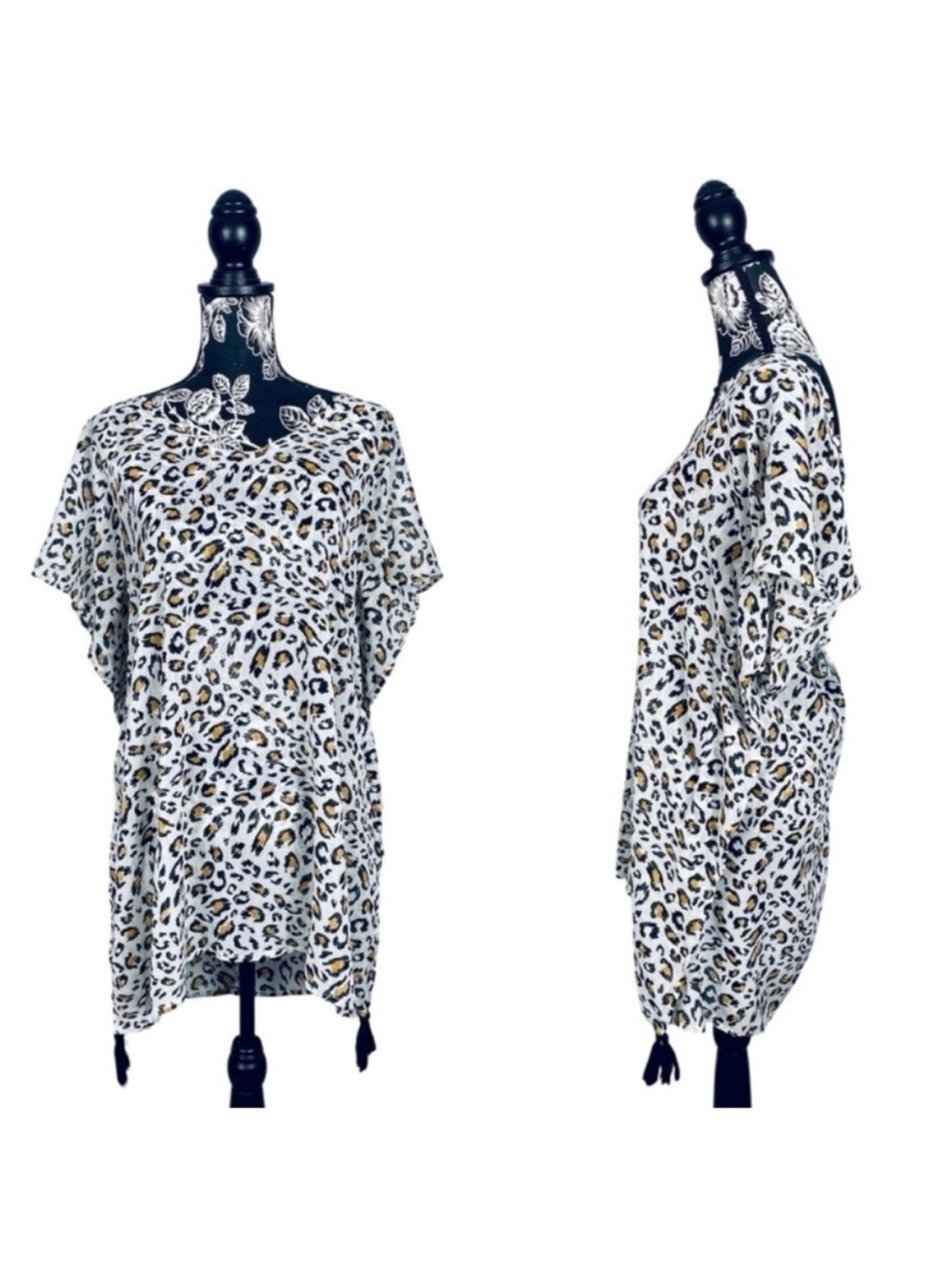 Palisades Beach Club sheer leopard print coverup size small